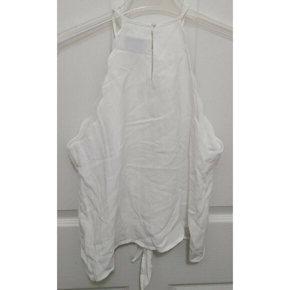 NEW Jun & Ivy Francesca's Women's Sleeveless Tank Blouse Front Tie Scallop Sz L - Picture 7 of 10